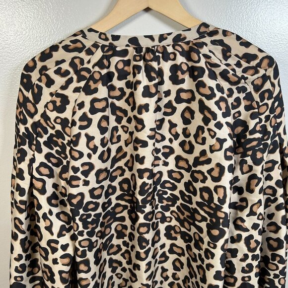 Boden Harriet Blouse Size 6 Leopard Print Bishop Sleeve Work Office Career - Picture 10 of 11